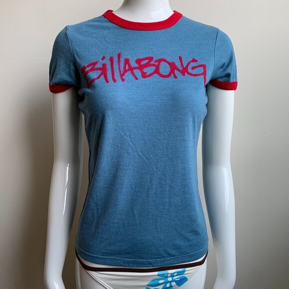 Billabong Tops - Billabong surf marine blue & red logo t-shirt
